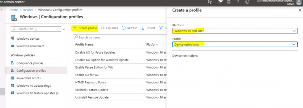 Deploy Password Policies using Intune Configuration Profiles