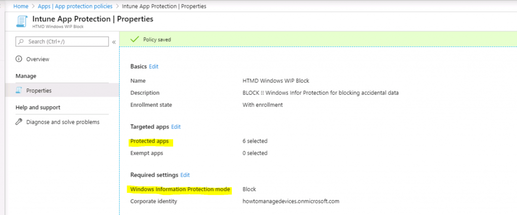 Windows Information Protection Policies using Intune Troubleshooting Tips