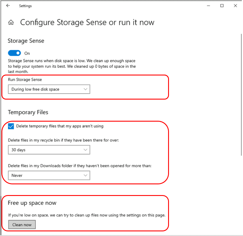 how to Fix Windows 10 Disk Space Issues Automatically with Storage Sense