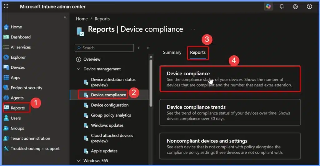 Microsoft Intune Device Compliance Report for Managed Devices - Fig.1