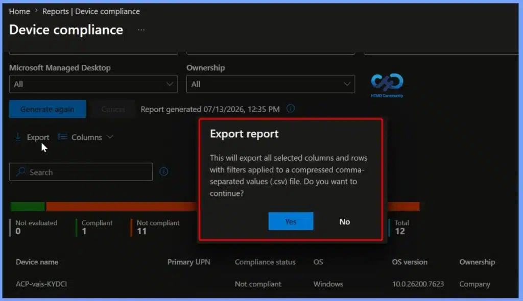 Microsoft Intune Device Compliance Report for Managed Devices - Fig.9