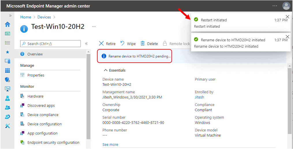 Rename Device in Intune