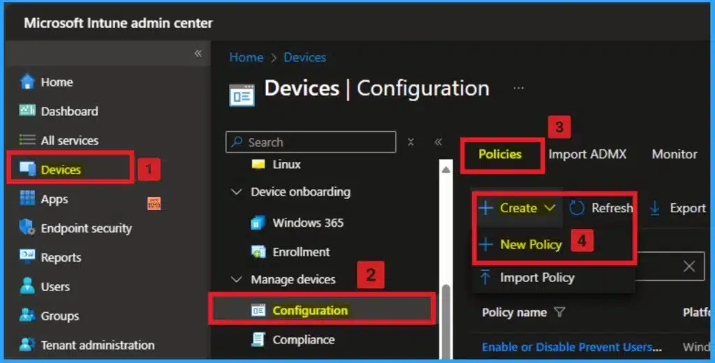 How to Allow or Block Browser History Saving Policy using Intune 3 How to Allow or Block Wi-Fi Direct Policy using Intune - Fig.2